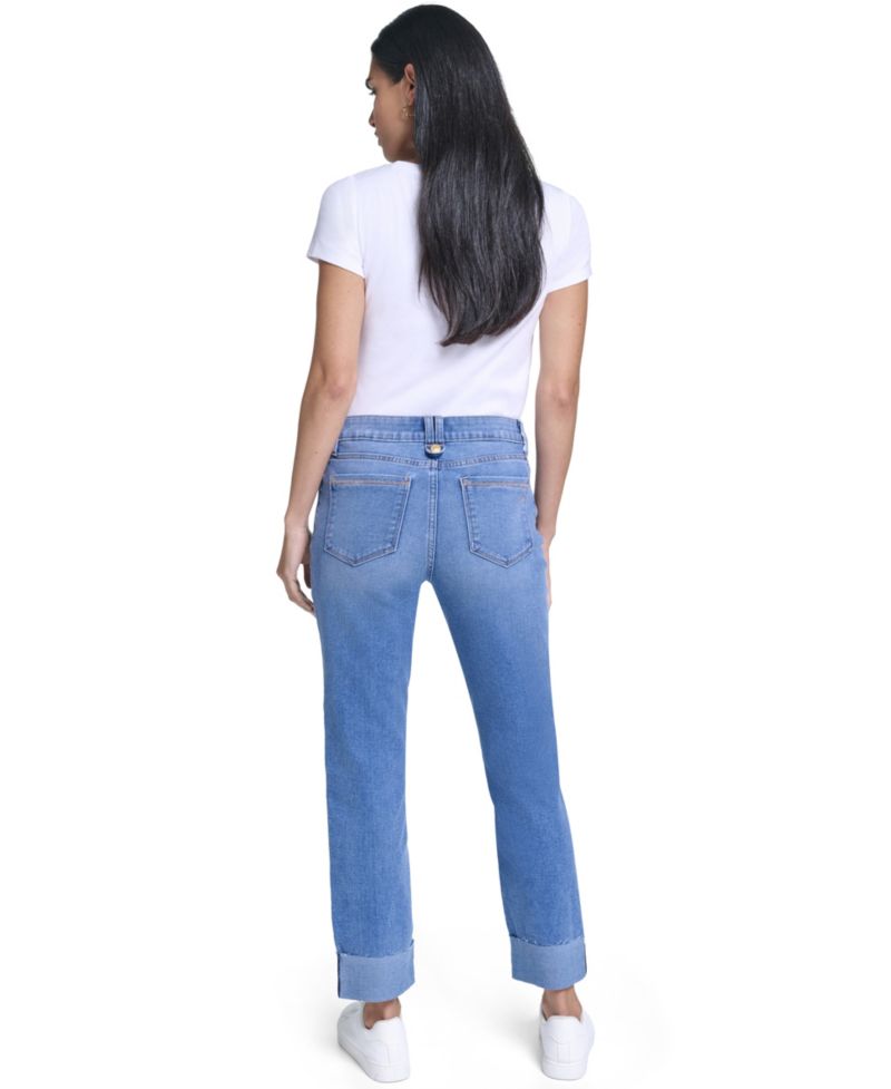 Women's Straight-Leg Cuffed-Ankle Jeans