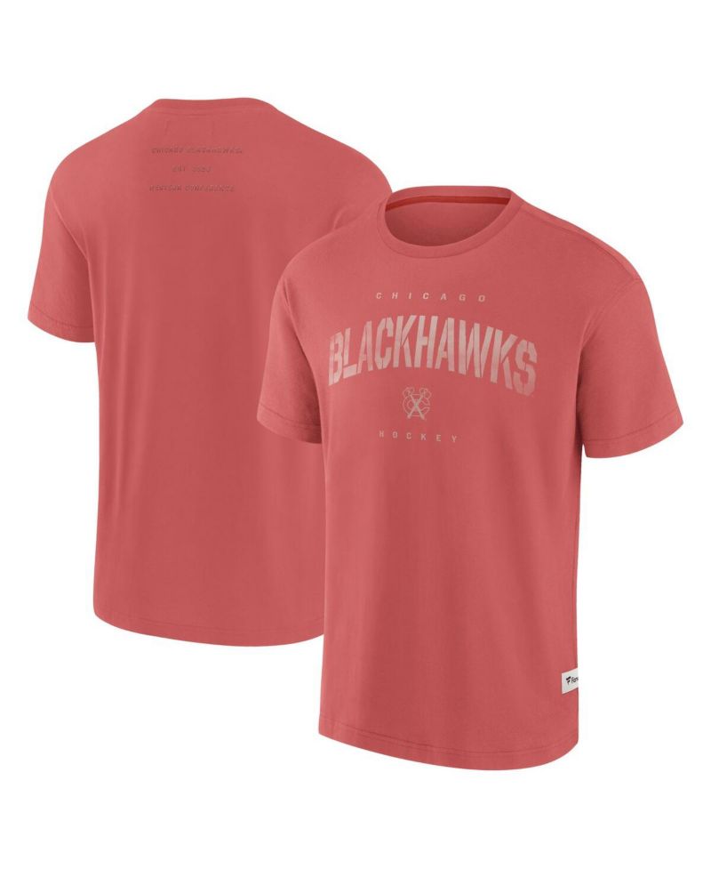 Men's Red Chicago Blackhawks Elements Weathered Tonal Future Ground T-Shirt