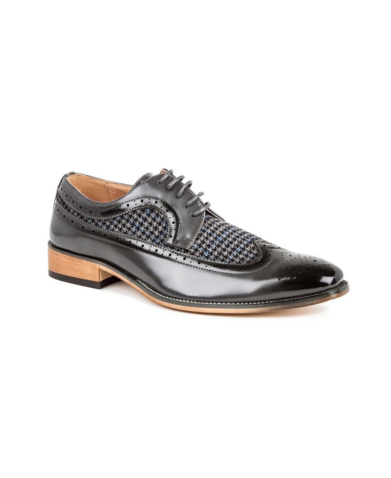Men's Wing Tip Brogue Two Tone Shoes