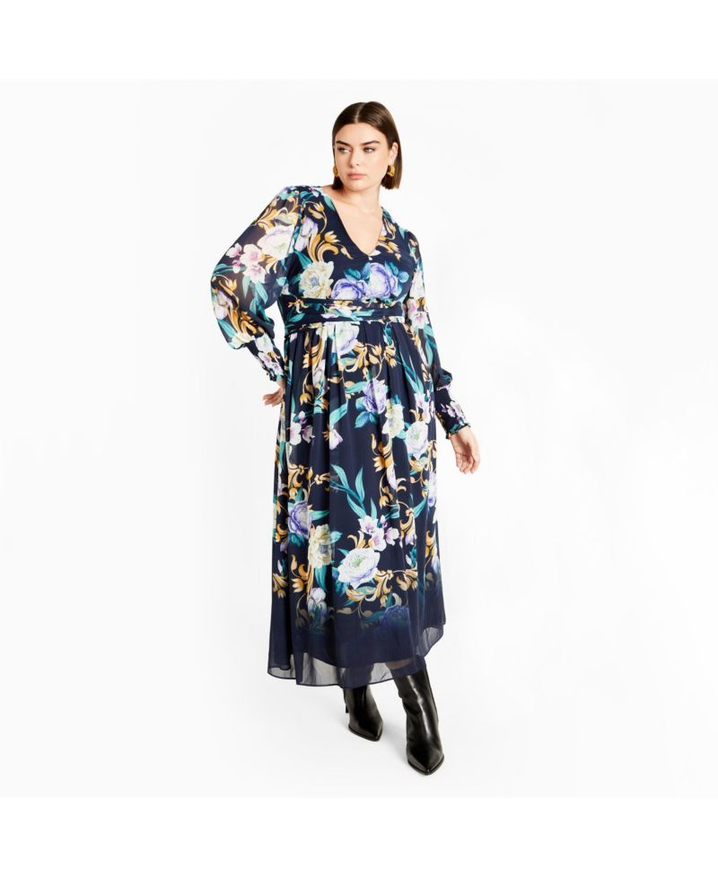 Women's Plus Size Selena Print Maxi Dress