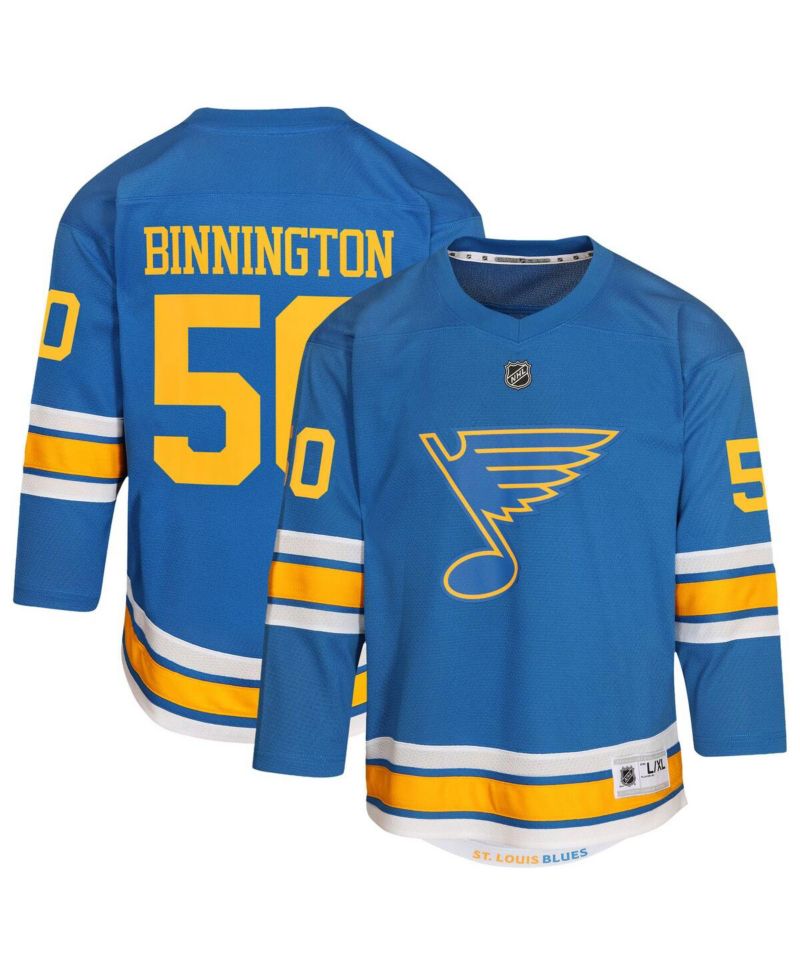 Big Boys and Girls Jordan Binnington Blue St. Louis Blues Home Replica Player Jersey