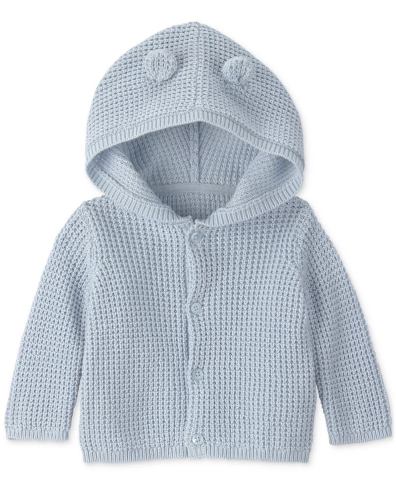Baby Girls' and Baby Boys' Bear Ears Long-Sleeve Hooded Sweater