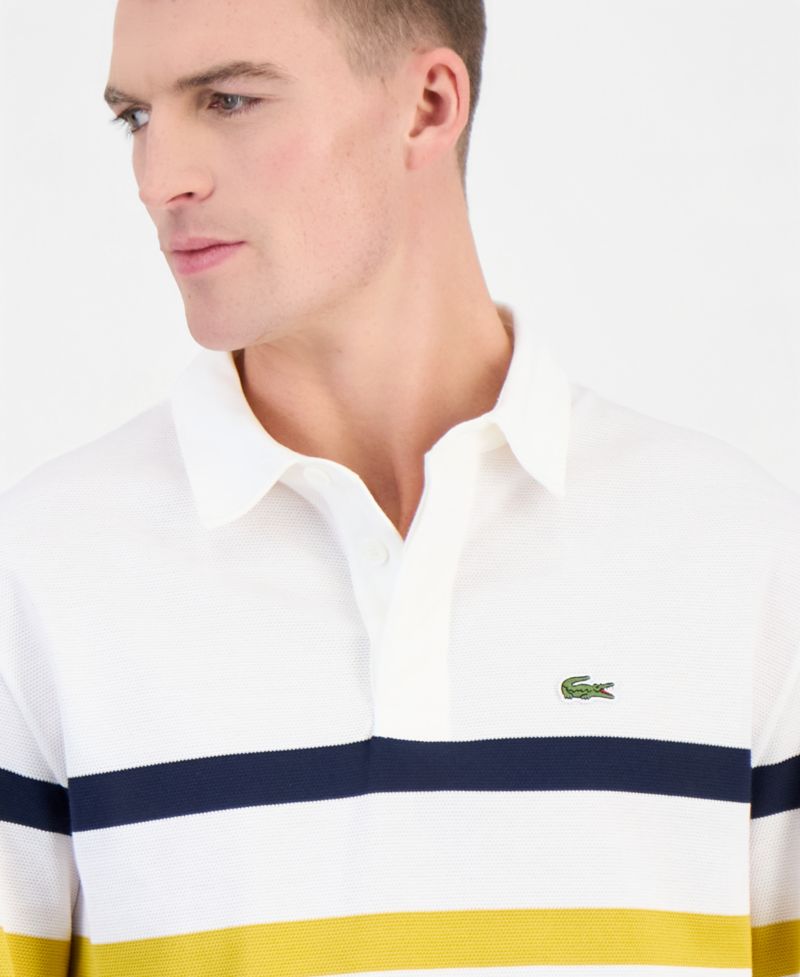 Men's Rugby Long-Sleeve Striped Polo Shirt