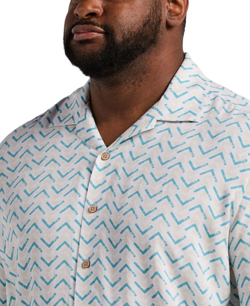 Men's Big & Tall Geometric Print Camp Collar Shirt