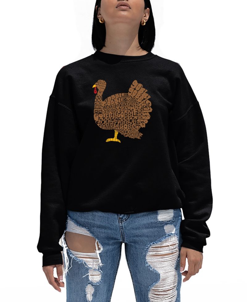 Women's Thanksgiving Word Art Crewneck Sweatshirt