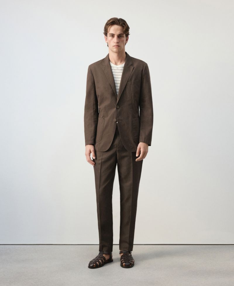 Men's Slim Fit Cotton Lyocell Blend Blazer