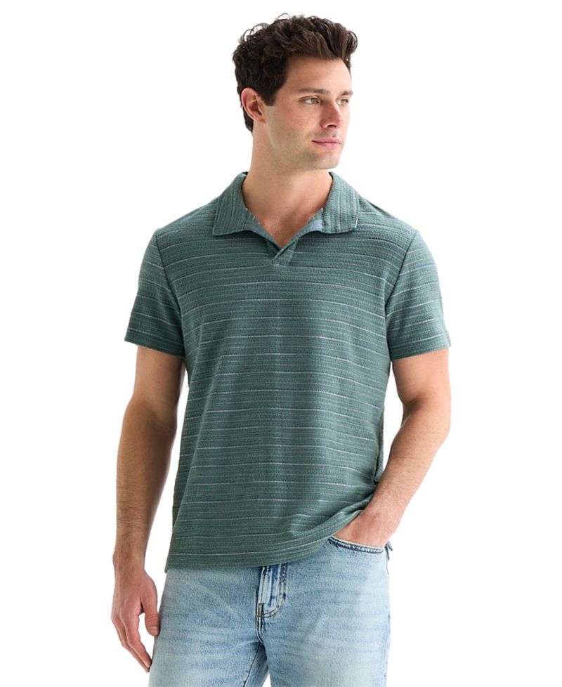 Men's Jacquard Striped Polo Shirt