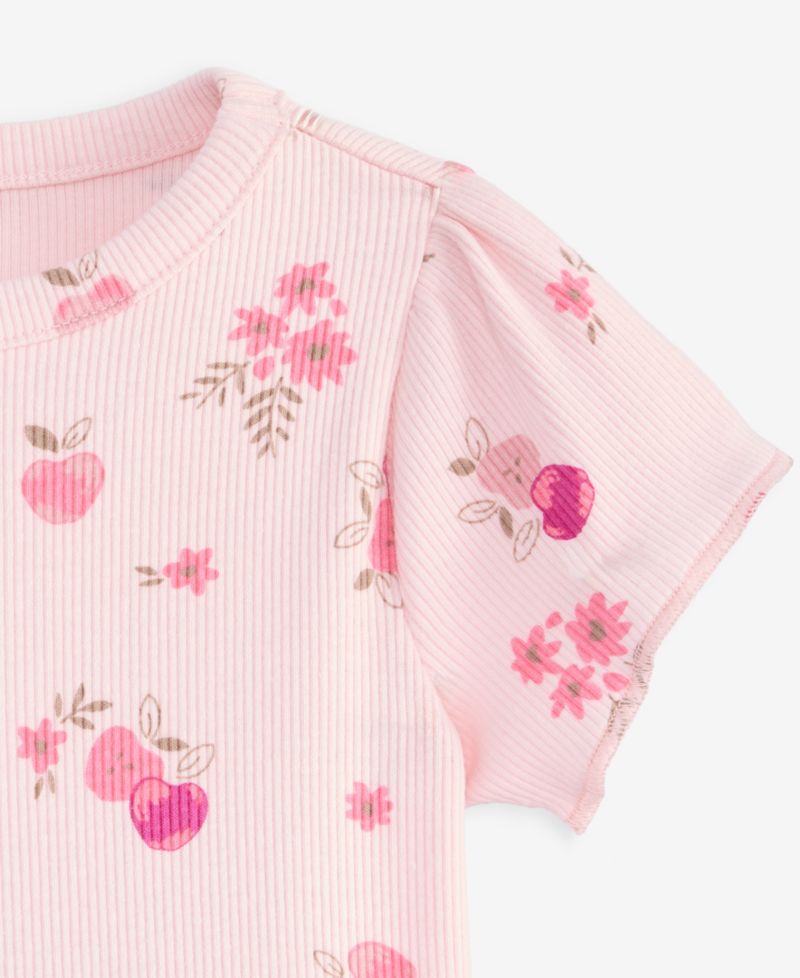 Baby Girls' Mix & Match Short-Sleeve Apple-Print Peplum T-Shirt