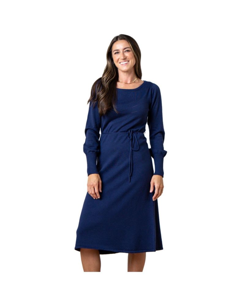 Women's Hope and Henry Organic Bellow Sleeve Pointelle Sweater Dress