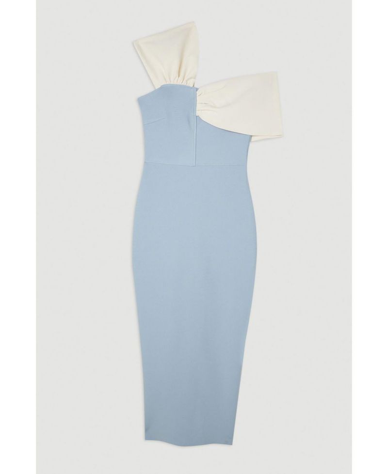 Women's Asymmetric Strap Knit Midi Dress