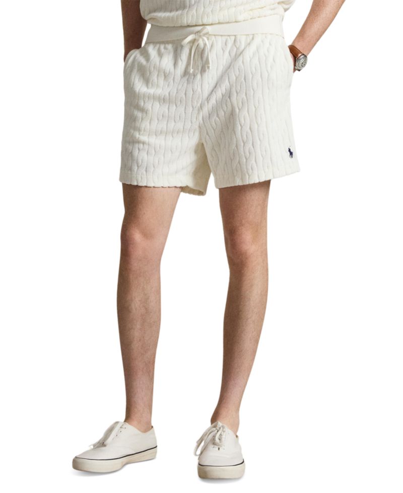 Men's Cable-Knit Terry Regular-Fit Shorts, 5" Inseam