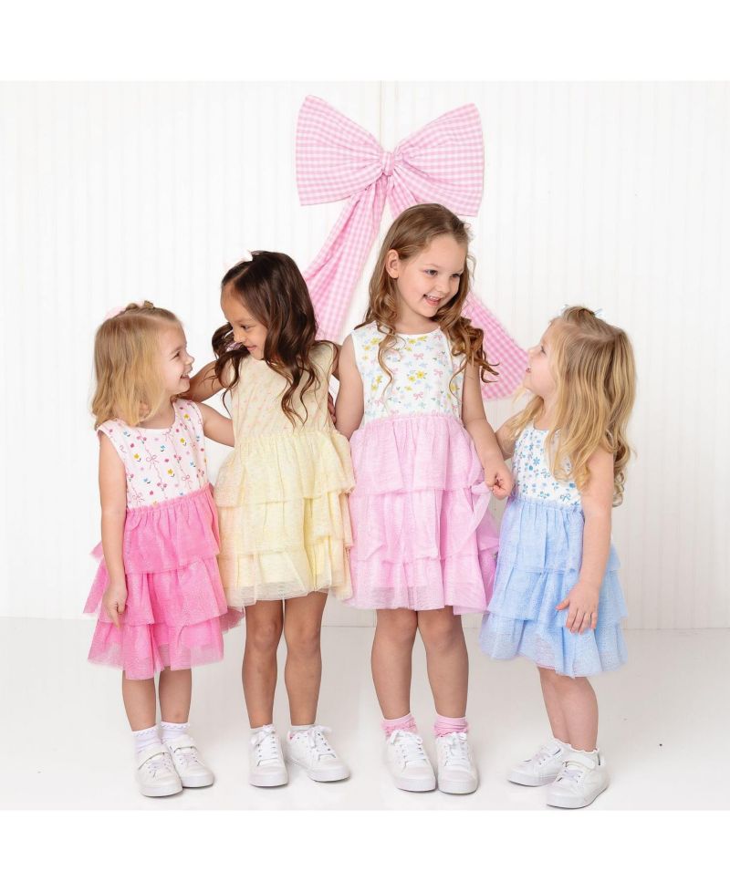 Little Girls Sky Floral Tank Tutu Dress