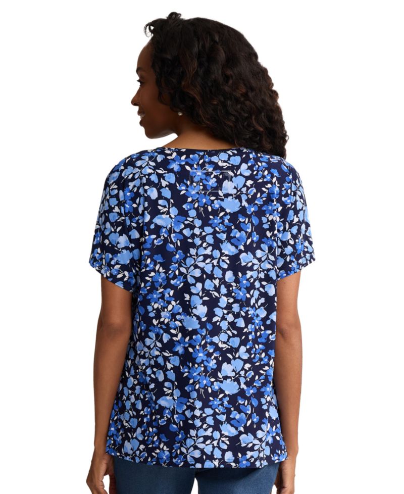 Petite Regular Fit Short-Sleeve Round Neck Jersey