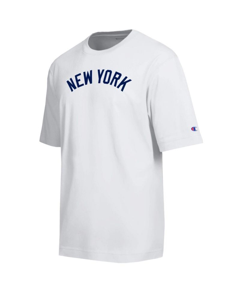 Men's White New York Yankees All Star Arched Chenille Wordmark T-Shirt