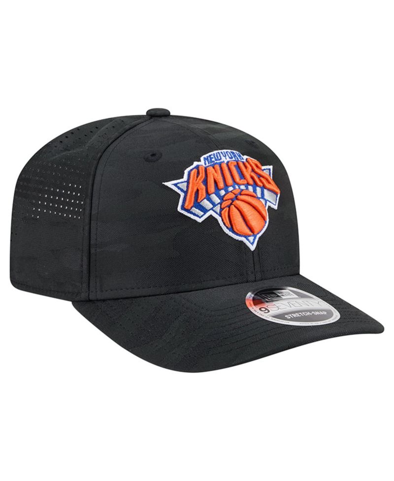 Men's Black New York Knicks Camo 9SEVENTY Perforated Adjustable Hat
