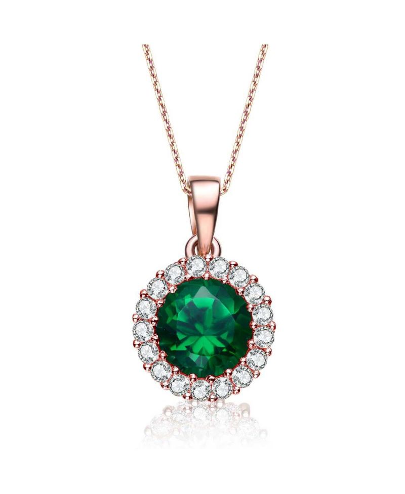 Minimalist Sterling Silver Brilliant CZ Round Halo Necklace