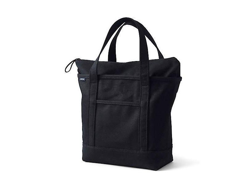 Medium Solid Color 5 Pocket Zip Top Canvas Tote Bag