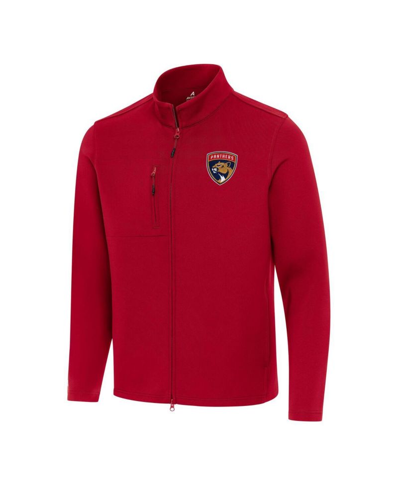 Men's Red Florida Panthers Objection Double-Peached Full-Zip Jacket