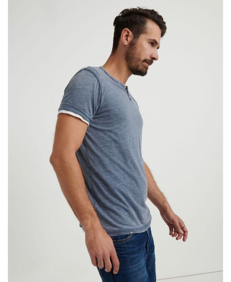 Men's Venice Burnout Notch Short-Sleeve T-Shirt