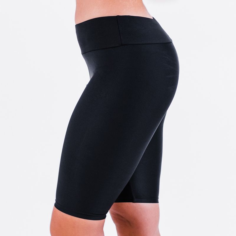 Women's Chlorine Resistant High Waisted Long Bike Swim Shorts