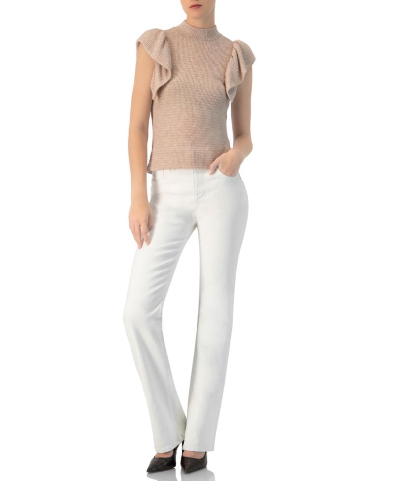 Women's Knitted Ruffle Sleeve Blouse
