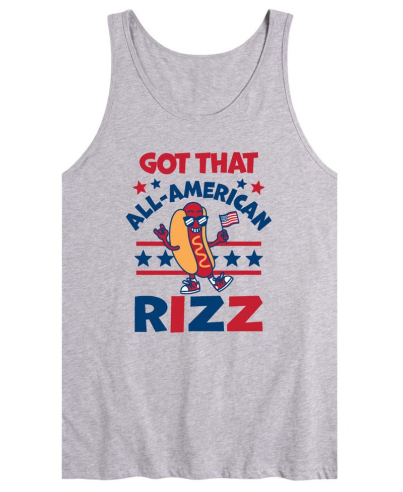 Men's All American Rizz Hotdog Sleeveless Graphic Tank Top