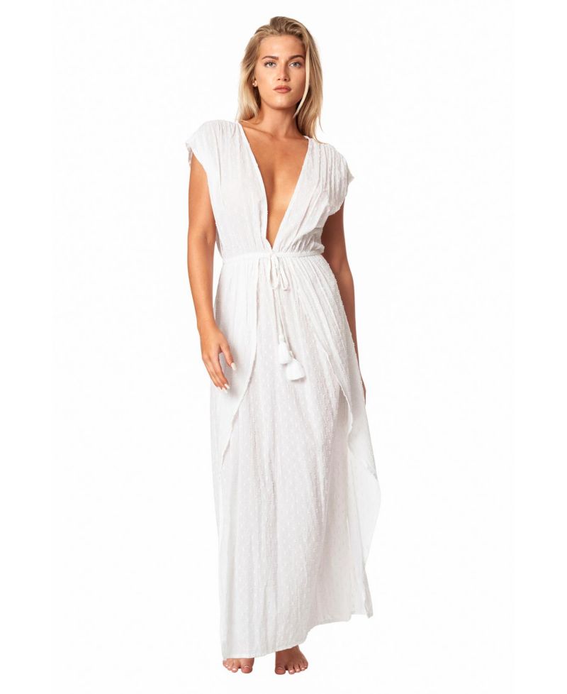 Women's Eyelet High Low Cover Up