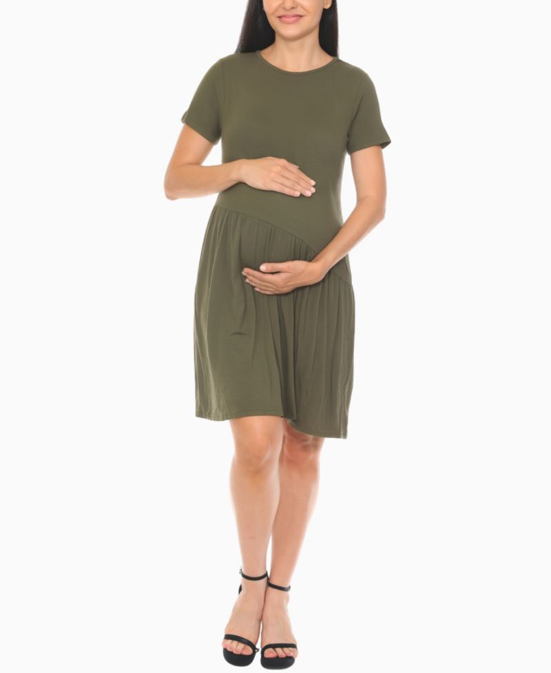 Women's Asymmetrical Waistline Maternity Dress