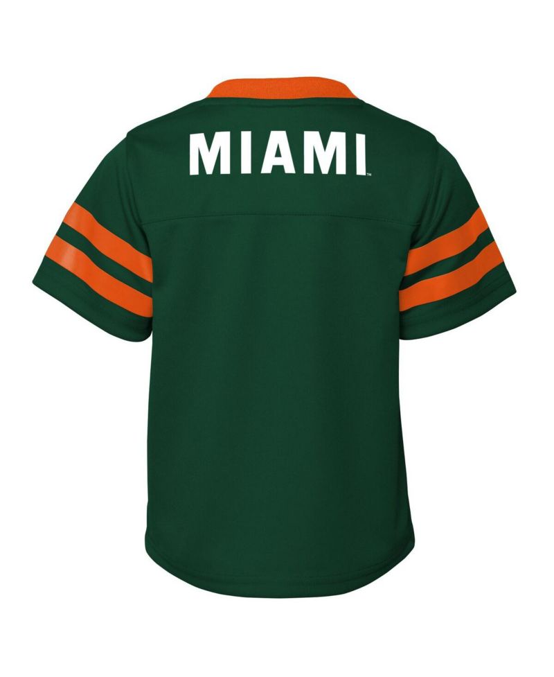 Baby Boys and Girls 2-Piece Green Miami Hurricanes Team Logo Red Zone Top and Pants Set