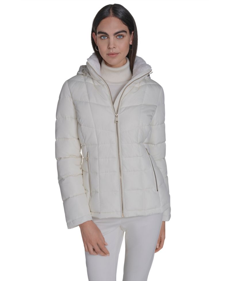 Women's Stand Collar Lined Puffer Jacket