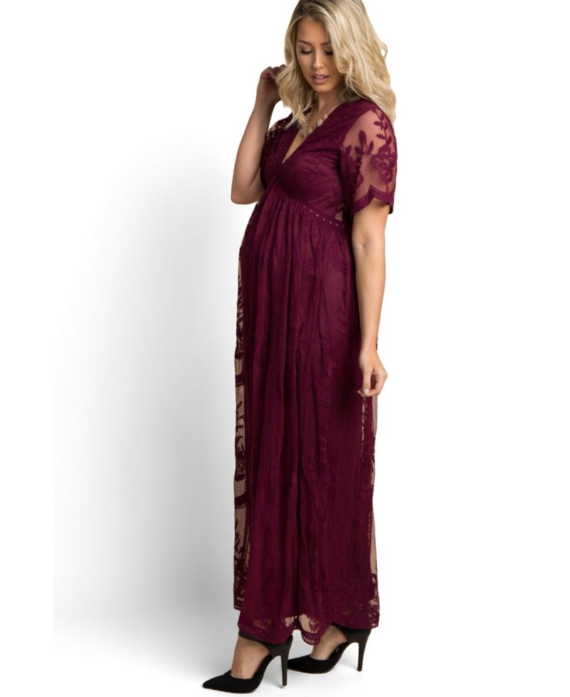 Women's Sage Lace Mesh Overlay Maxi Dress