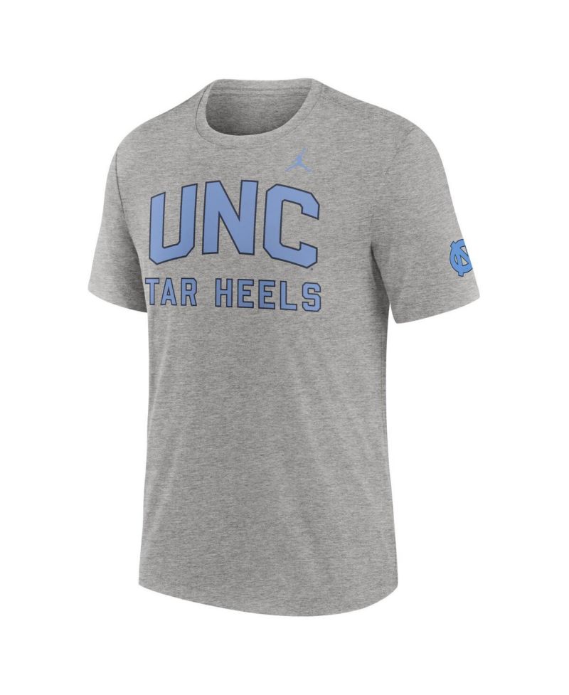 Men's Heather Gray North Carolina Tar Heels Campus Collegiate Block Tri-Blend T-Shirt