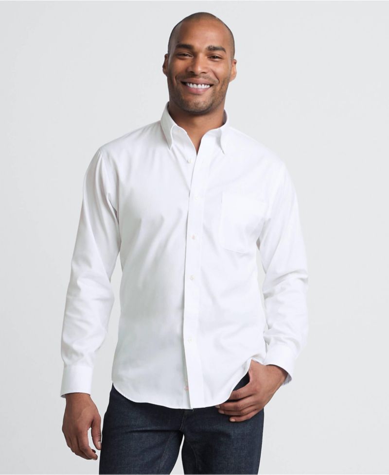 Men's No Iron Supima Cotton Pinpoint Buttondown Collar Dress Shirt