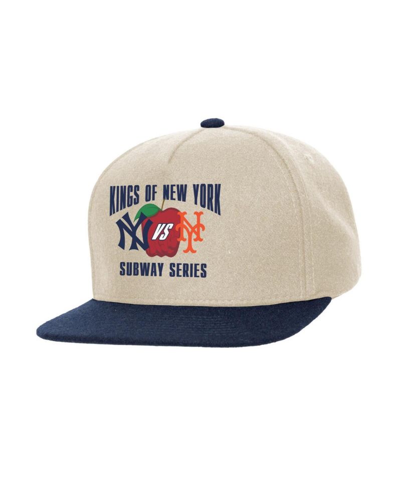 Cream New York Yankees vs. New York Mets Subway Series Matchup Pro Pinch Snapback Hat