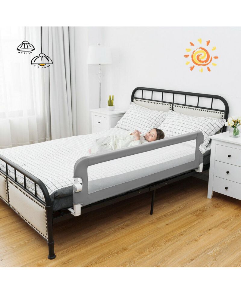 Extra Long Foldable Bed Guard Rail for Children, Easy to Install and Store