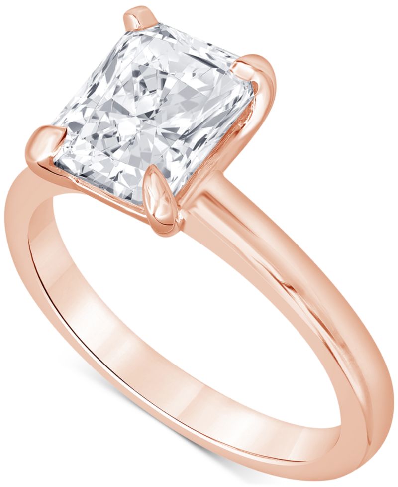 Certified Lab Grown Diamond Radiant-Cut Solitaire Engagement Ring (3 ct. t.w.) in 14k Gold