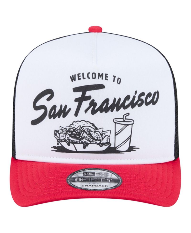 Men's White/Scarlet San Francisco 49ers Foodie 9FIFTY A-Frame Trucker Snapback Hat