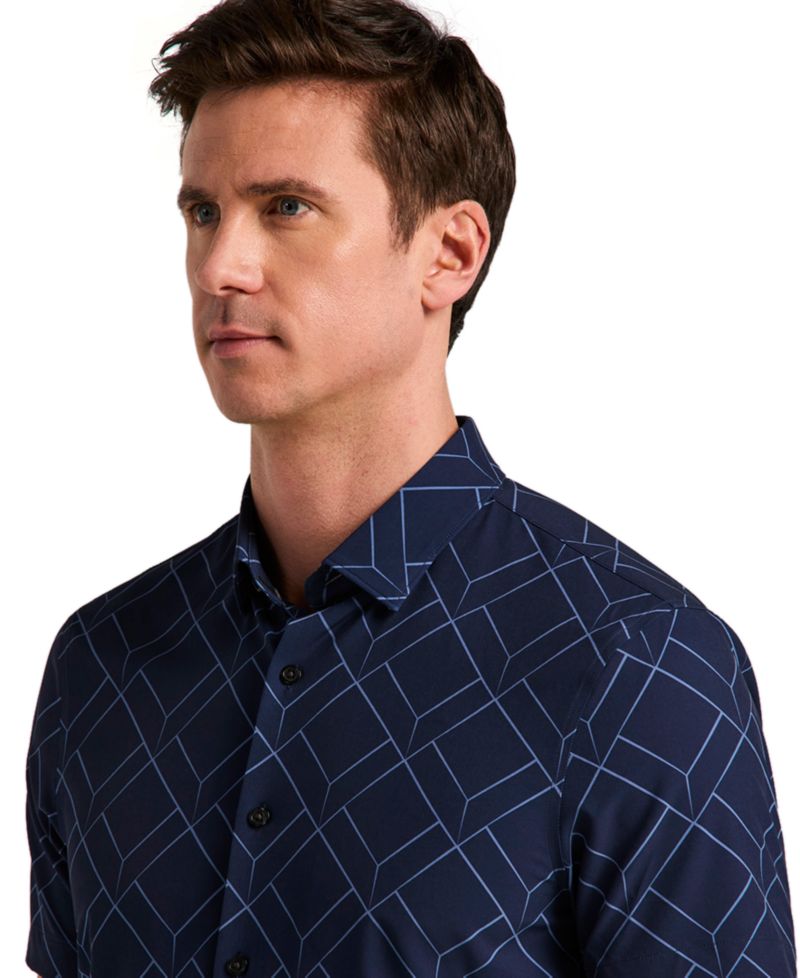 Men's Perry Geo Print Slim-Fit Shirt