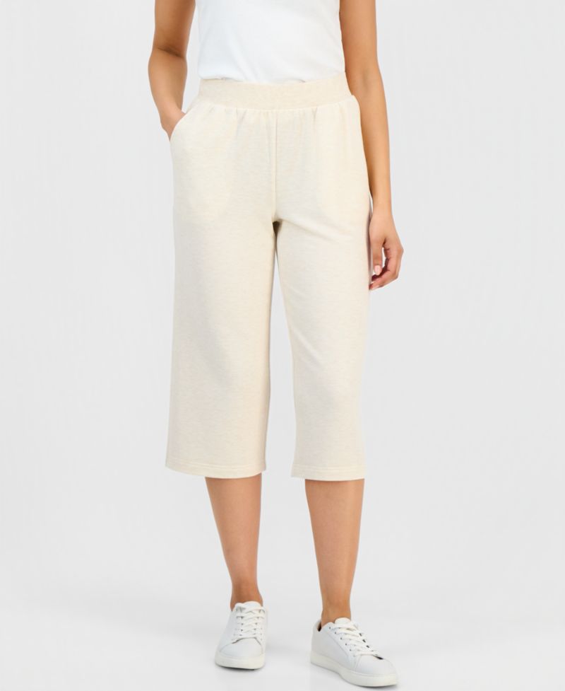 Petite LuxLounge Fleece French Terry Capri Pants