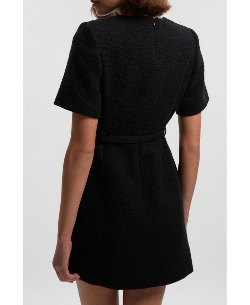 Women's Tweed Belted Mini Dress