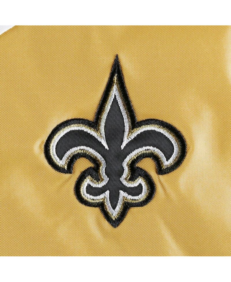 Women's White/Gold New Orleans Saints Staci Half-Zip Hoodie Windbreaker Jacket