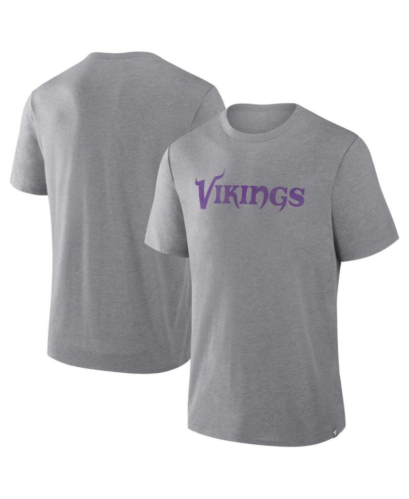 Men's Heather Gray Minnesota Vikings Pass Rush Tri-Blend T-Shirt