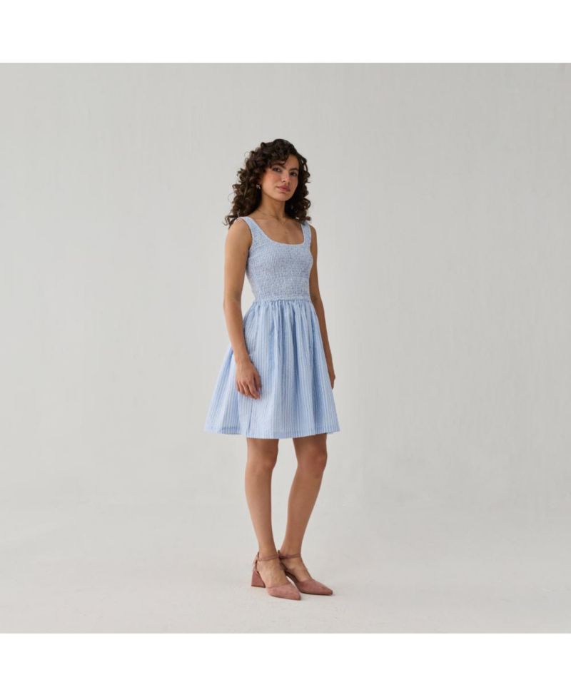 Women's Smocked Tencel Short Dress