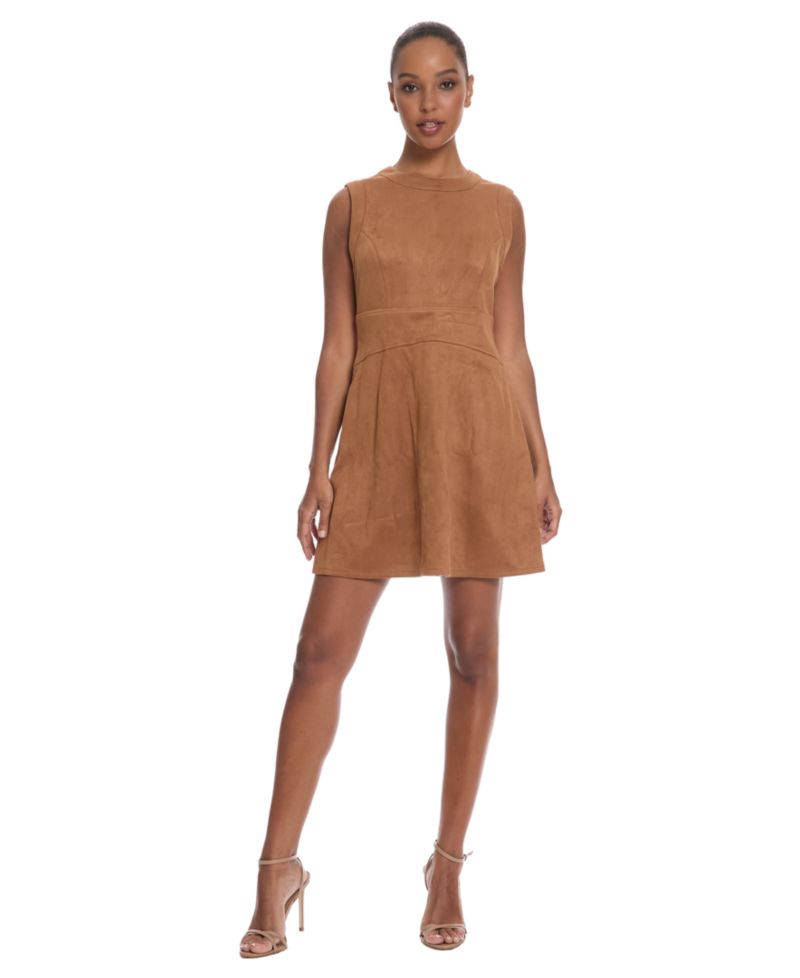 Women's Sleeveless Suede Mini Dress