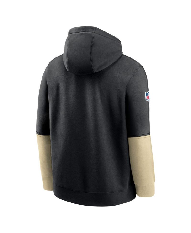 Men's Black New Orleans Saints 2024 Sideline Club Pullover Hoodie