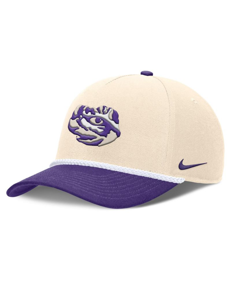 Men's and Women's Natural LSU Tigers 2026 Primetime Natural 5-Panel Rope 2-Tone Rise Hat
