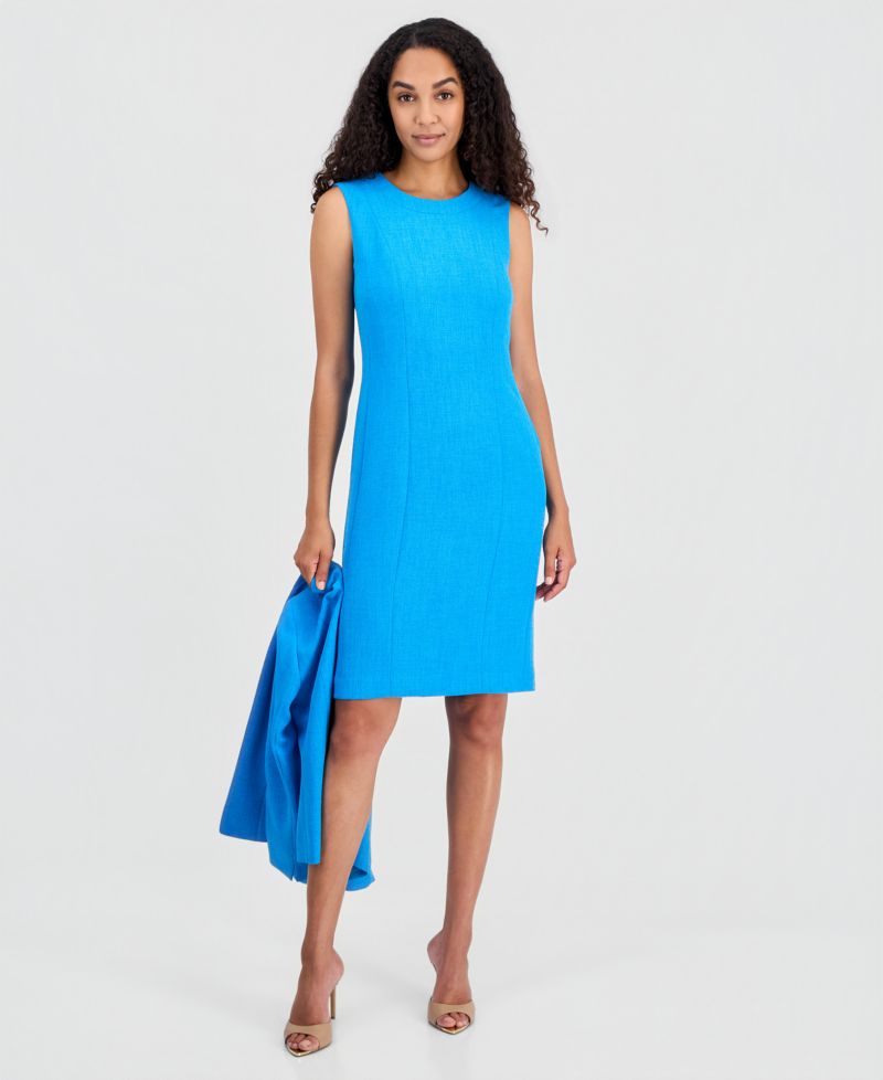 Women's Sleeveless Textured Sheath Dress