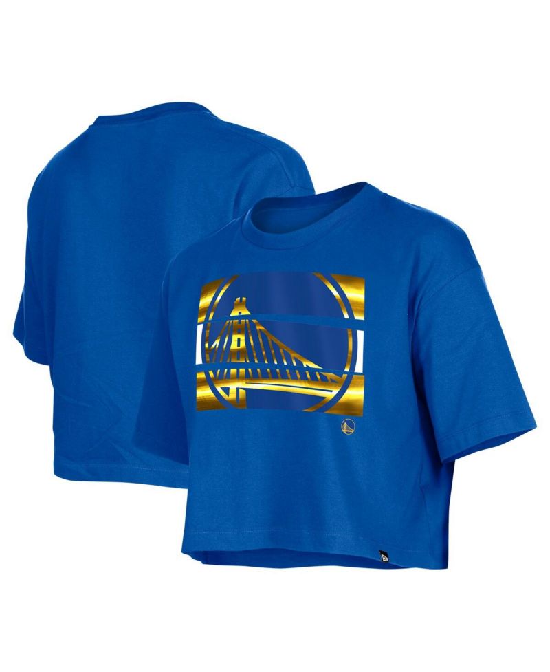 Women's Royal Golden State Warriors Oversized Boxy Crop T-Shirt