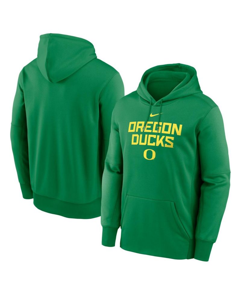 Men's Green Oregon Ducks Team Stacked Performance Pullover Hoodie