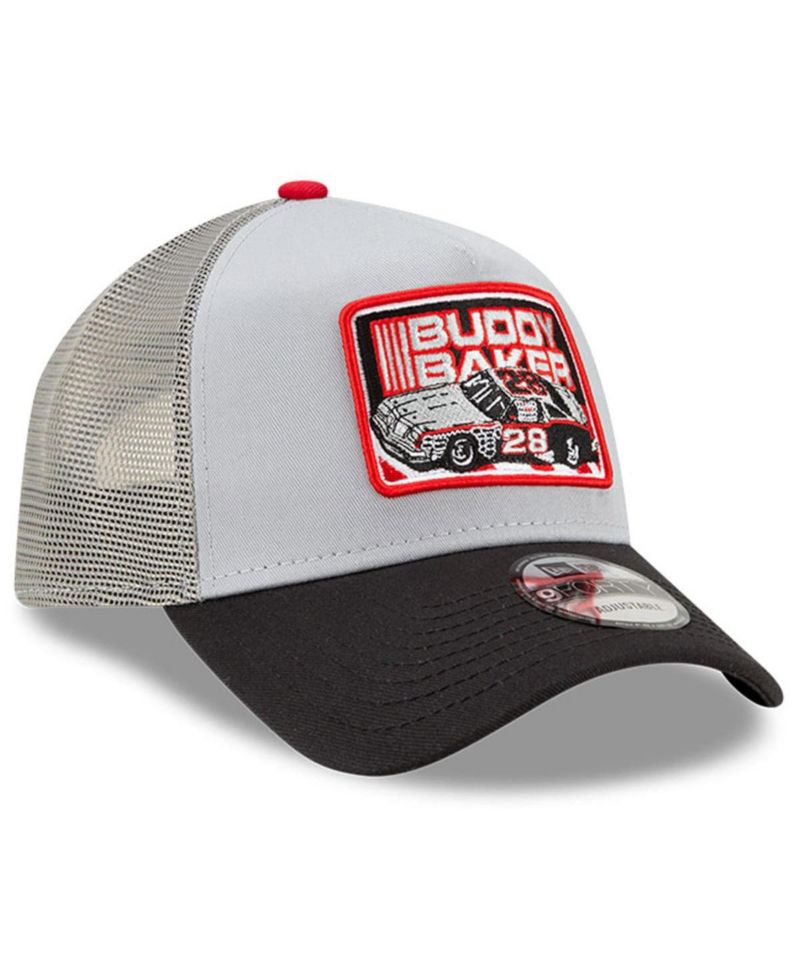 Men's Black, Gray Buddy Baker Legends 9Forty A-Frame Adjustable Trucker Hat